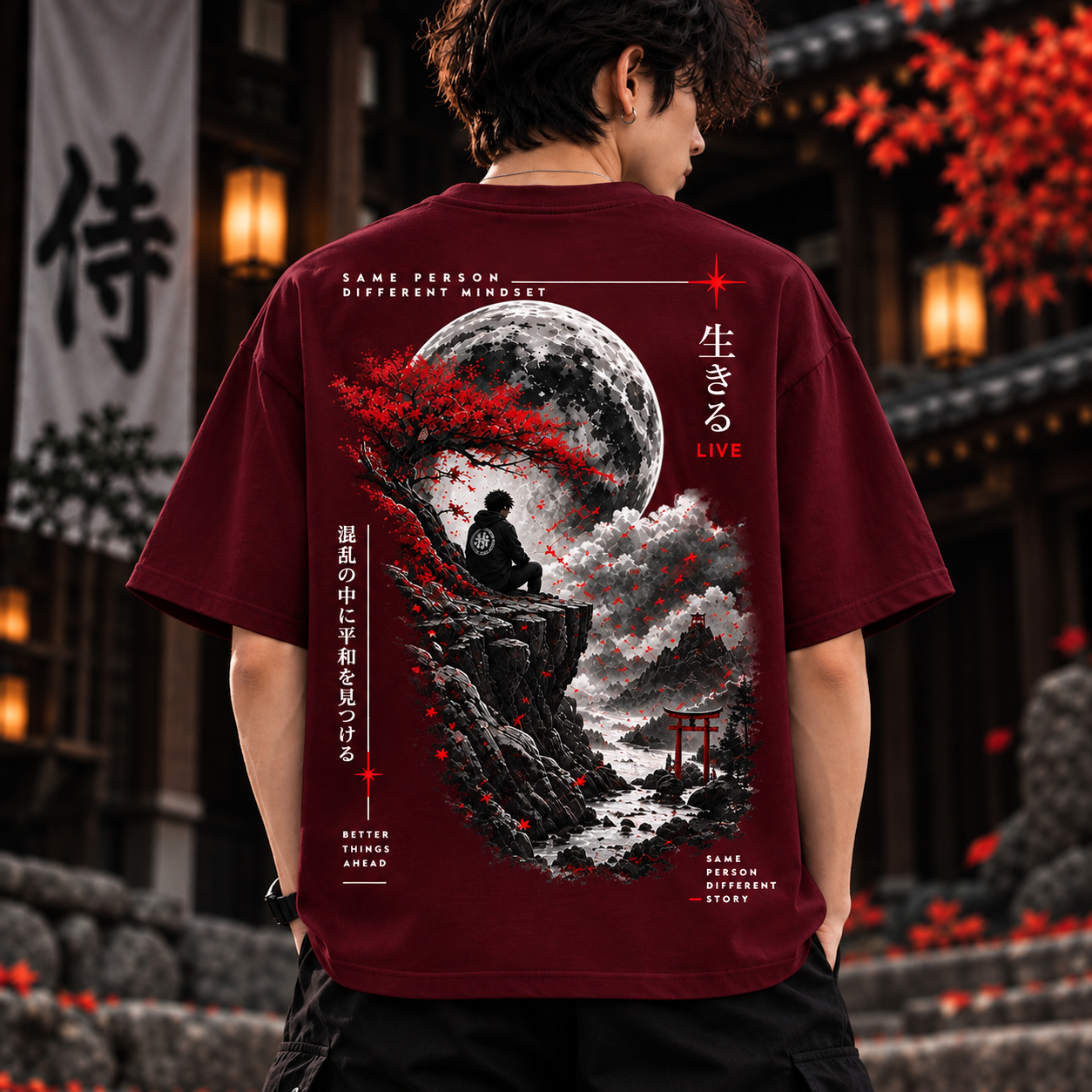 [FIND PEACE IN CHAOS] PREMIUM EXCLUSIVE DROP-SHOULDER T-SHIRT
